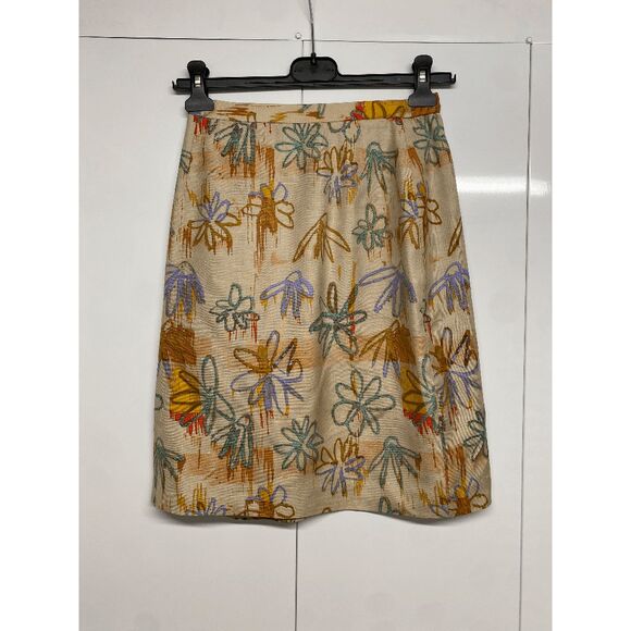 Donna Morgan Silk Multicolor Floral Pencil Lined Skirt, Size 6 - Picture 8 of 10